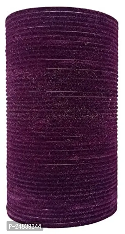 Wine Color Velvet Fabric Bangle Set (Pack of 36)-thumb3