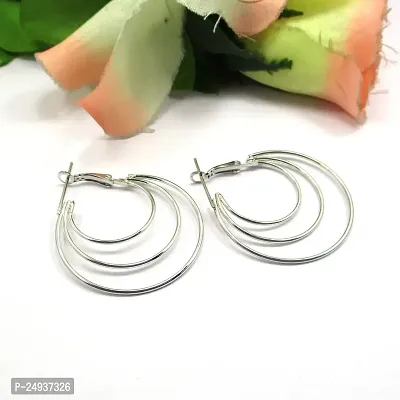 Trendy Silver-Plated Round Shape Beautiful Hoop Earring-thumb0