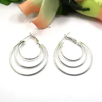 Trendy Silver-Plated Round Shape Beautiful Hoop Earring-thumb2