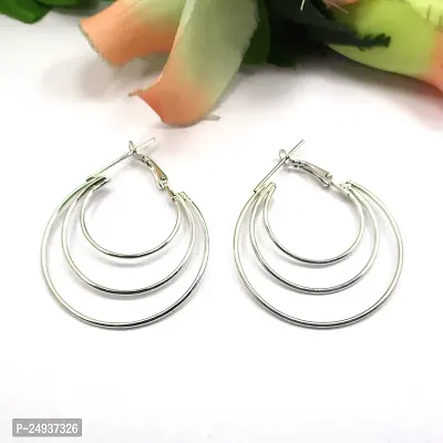 Trendy Silver-Plated Round Shape Beautiful Hoop Earring-thumb3