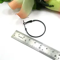 Black colour Round Shape Beautiful Hoop Earring-thumb2