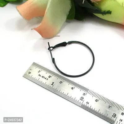 Black colour Round Shape Beautiful Hoop Earring-thumb3