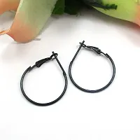 Black colour Round Shape Beautiful Hoop Earring-thumb1