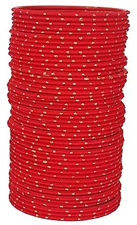 Red Color Velvet Fabric Bangle Set (Pack of 36)-thumb2