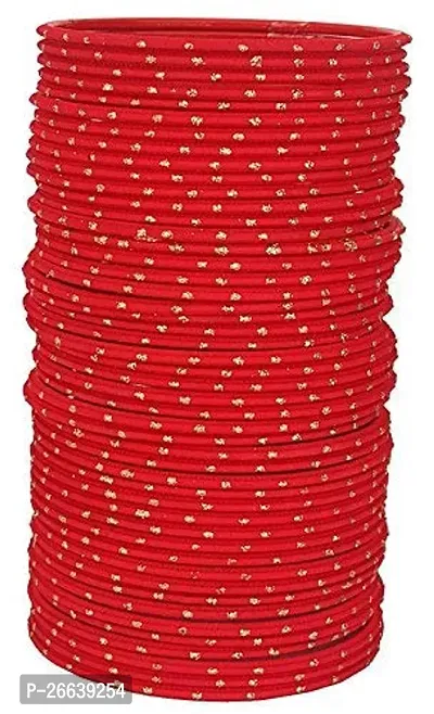 Red Color Velvet Fabric Bangle Set (Pack of 36)-thumb3