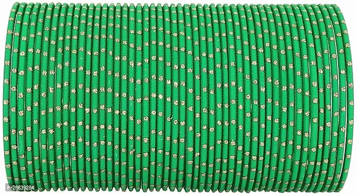 Green Color Velvet Fabric Bangle Set (Pack of 36)-thumb0