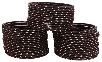 Black Color Fabric Bangle Set (Pack of 36)-thumb1