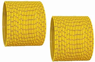 Yellow Color Fabric Bangle Set (Pack of 36)-thumb1