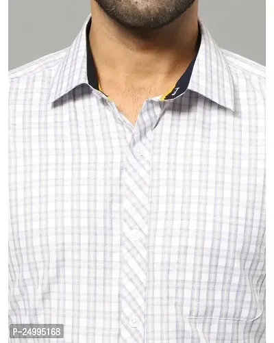 DRAXSTAR Men's Classy Checked Shirt is a Comfortable Cotton Blend Fabric, Long Sleeve Shirt or Formal Shirt, Comfort of Our Men's Cotton Blend Fabric Shirt.-thumb4