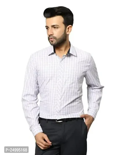 DRAXSTAR Men's Classy Checked Shirt is a Comfortable Cotton Blend Fabric, Long Sleeve Shirt or Formal Shirt, Comfort of Our Men's Cotton Blend Fabric Shirt.-thumb0