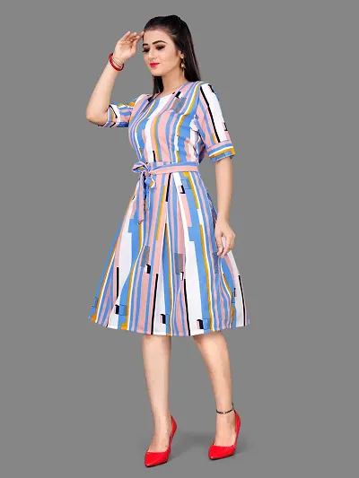 Stylish Poly Crepe A-Line Dress For Women