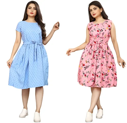 Stylish Crepe Dresses For Women Pack Of 2