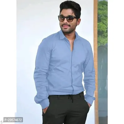 Trendy Stylish Cotton Blend Long Sleeves Formal Shirt for Men-thumb0
