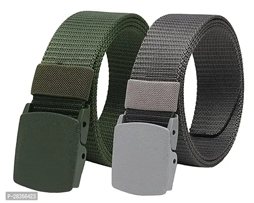 Premium Belts Designed for Durability, Comfort, and Fashion Forward Accessorizing Pack of 2 color Multicoloured-thumb0