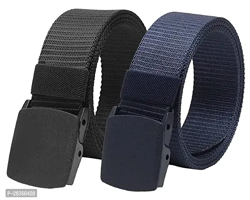 Premium Belts Designed for Durability, Comfort, and Fashion Forward Accessorizing Pack of 2 color Multicoloured-thumb0