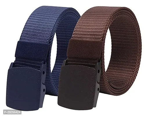 Premium Belts Designed for Durability, Comfort, and Fashion Forward Accessorizing Pack of 2 color Multicoloured-thumb0