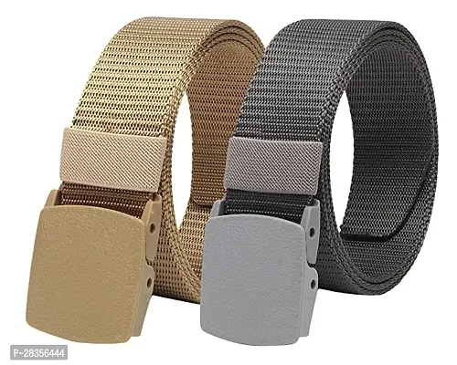 Premium Belts Designed for Durability, Comfort, and Fashion Forward Accessorizing Pack of 2 color Multicoloured-thumb0