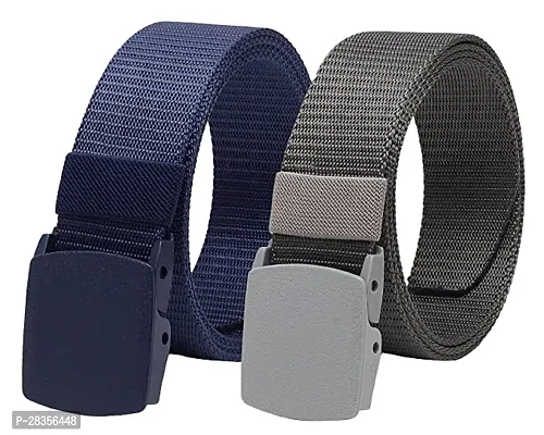 Premium Belts Designed for Durability, Comfort, and Fashion Forward Accessorizing Pack of 2 color Multicoloured-thumb0