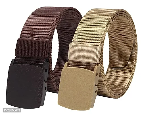 Premium Belts Designed for Durability, Comfort, and Fashion Forward Accessorizing Pack of 2 color Multicoloured-thumb0