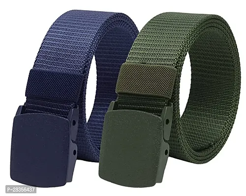 Premium Belts Designed for Durability, Comfort, and Fashion Forward Accessorizing Pack of 2 color Multicoloured-thumb0