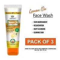 Vetoni Lemon -On Face Wash| Deep Cleansing  Glowing Skin Face wash For All Skin Types (65ml) Pack of 3-thumb1