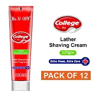 Vetoni College Boy Lather Shaving Cream for Men| With Refreshing New Fragnance| Formulated To Provide Close  Comfortable Shave|Pack of 12 (120gm) Red-thumb1