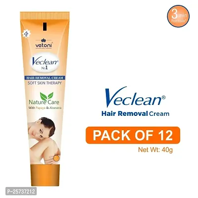 Vetoni Veclean Hair Removal Cream For Women | Smooth For Longer Smooth Skin, Enhanced Skin Feels Moisturizing with Papaya Extracts Tube (40g) Pack of 12-thumb2