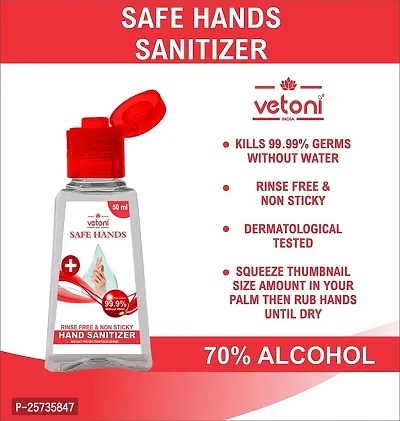 Vetoni Original Germ Protection Alcohol based Hand Sanitizer| Quality Ingredients And Germ Protection Alcohol Based Sanitizer For Hands 50ml Pack of 20-thumb3