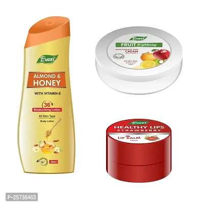 Vetoni Women's Personal Care Kit - Honey  Almond Body Lotion 20 ml, lip balm 10 ml, fruit cold cream 10 ml (Combo Pack of 12))