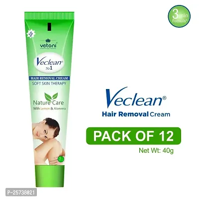 Vetoni Veclean Hair Removal Cream For Women| Smooth For Longer Smooth Skin, Enhanced Skin Feels Moisturizing with Lemon Extracts Tube (40g) Pack of 12-thumb2