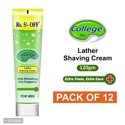 Vetoni College Boy Lather Shaving Cream for Men| With Refreshing New Fragnance Formulated To Provide Close  Comfortable Shave |Pack of 12 (120gm)-thumb2