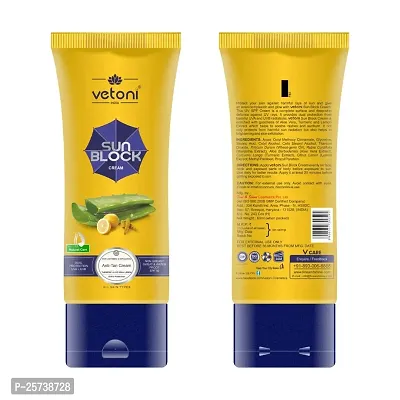 Vetoni Anti -Tan Sunscreen SPF-50 Sun Block Natural Face Care Cream For Dry Skin| Provides Moisturization And Softness On Skin (60ml) Pack of 3-thumb2