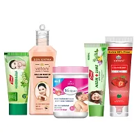 Vetoni Face Care Cream For Women - Strawberry Face Wash| Roll-On Make Up Foundation Cream | Neem  Lime Natural Fairness Cream | Veclean Hair Removal Cream | Cucumber  Tulsi Fairness Cream| Deep Cleansing  Natural Glow (Combo Pack of 5)-thumb1