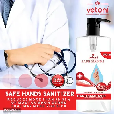 Vetoni Original Germ Protection Alcohol based Hand Sanitizer|Hand Sanitizer - Quality Ingredients  Germ Protection Alcohol Based Sanitizer For Hands (500 ml)-thumb2