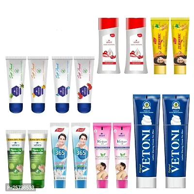 Vetoni Men's  Women Family pack- Shaving cream, Neem face wash, Hair removal cream , Sanitizer, Turmeric cream , 365 days Fairness cream, BB foundation Combo pack