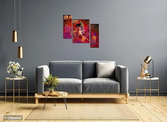 Thaat Baat Crafts Set Of 3-Piece Digital Modern Radha Krishna (RK) Wall Art Painting Set (12x18 Inch, Multicolor) - Perfect For Home Decor, Living Room, Office And Gifting.-thumb4