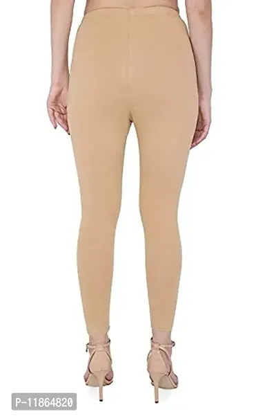 Just Look It Ladies Fashion Skinny fit Cotton Women's Leggings Off White Skin Size - XL-thumb4