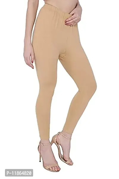 Just Look It Ladies Fashion Skinny fit Cotton Women's Leggings Off White Skin Size - XL-thumb3