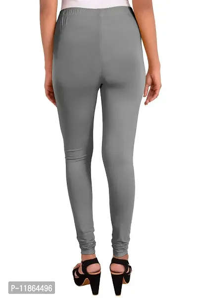 ENES FASHION Premium Cotton Lycra 2 Way Stretchable Grey color Women Churidar Leggings Soft Leggings for Daily Use (XX-Large)-thumb5
