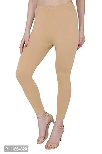 Just Look It Ladies Fashion Skinny fit Cotton Women's Leggings Off White Skin Size - XL-thumb2