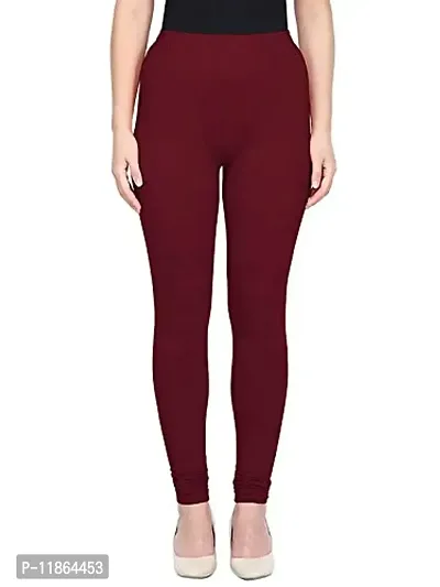 Just Look It Ladies Fashion Skinny fit Cotton Women's Leggings Maroon Size - L-thumb3