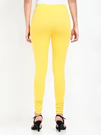 Sasthiga Women's Cotton Lycra Full Length Legging Size - XL Lemon Yellow-thumb3