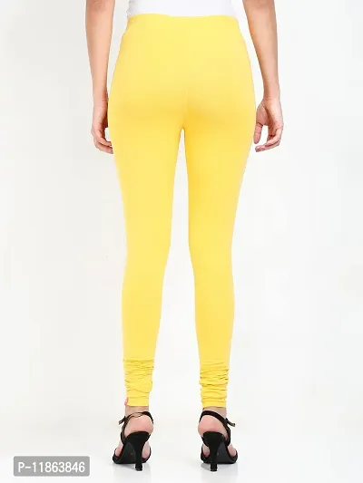 Sasthiga Women's Cotton Lycra Full Length Legging Size - XL Lemon Yellow-thumb4