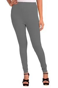 ENES FASHION Premium Cotton Lycra 2 Way Stretchable Grey color Women Churidar Leggings Soft Leggings for Daily Use (XX-Large)-thumb1