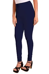 ENES FASHION Premium Cotton Lycra 2 Way Stretchable Navy Blue color Women Churidar Leggings Soft Leggings for Daily Use (XX-Large)-thumb3