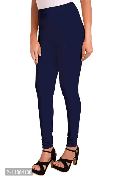 ENES FASHION Premium Cotton Lycra 2 Way Stretchable Navy Blue color Women Churidar Leggings Soft Leggings for Daily Use (XX-Large)-thumb4