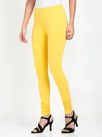 Sasthiga Women's Cotton Lycra Full Length Legging Size - XL Lemon Yellow-thumb1