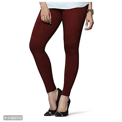 Women's Fitted Fit Cotton Leggings (JCC-L-010_Maroon_Free Size)