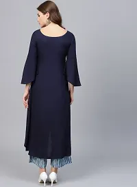 Blue  Crepe  Kurta For Women's-thumb2