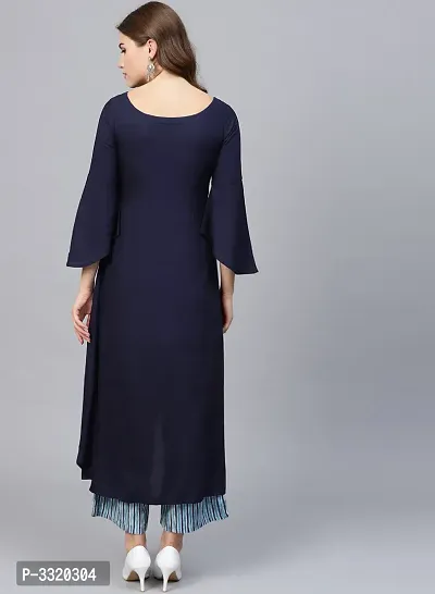 Blue  Crepe  Kurta For Women's-thumb3